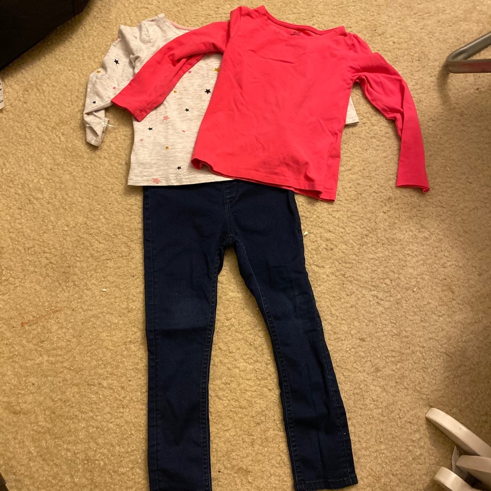 Kids H&M bundle -2 l/s shirts & skinny jeans